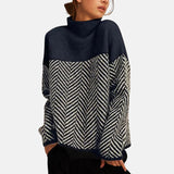 LILA HERRINGBONE KNIT SWEATER